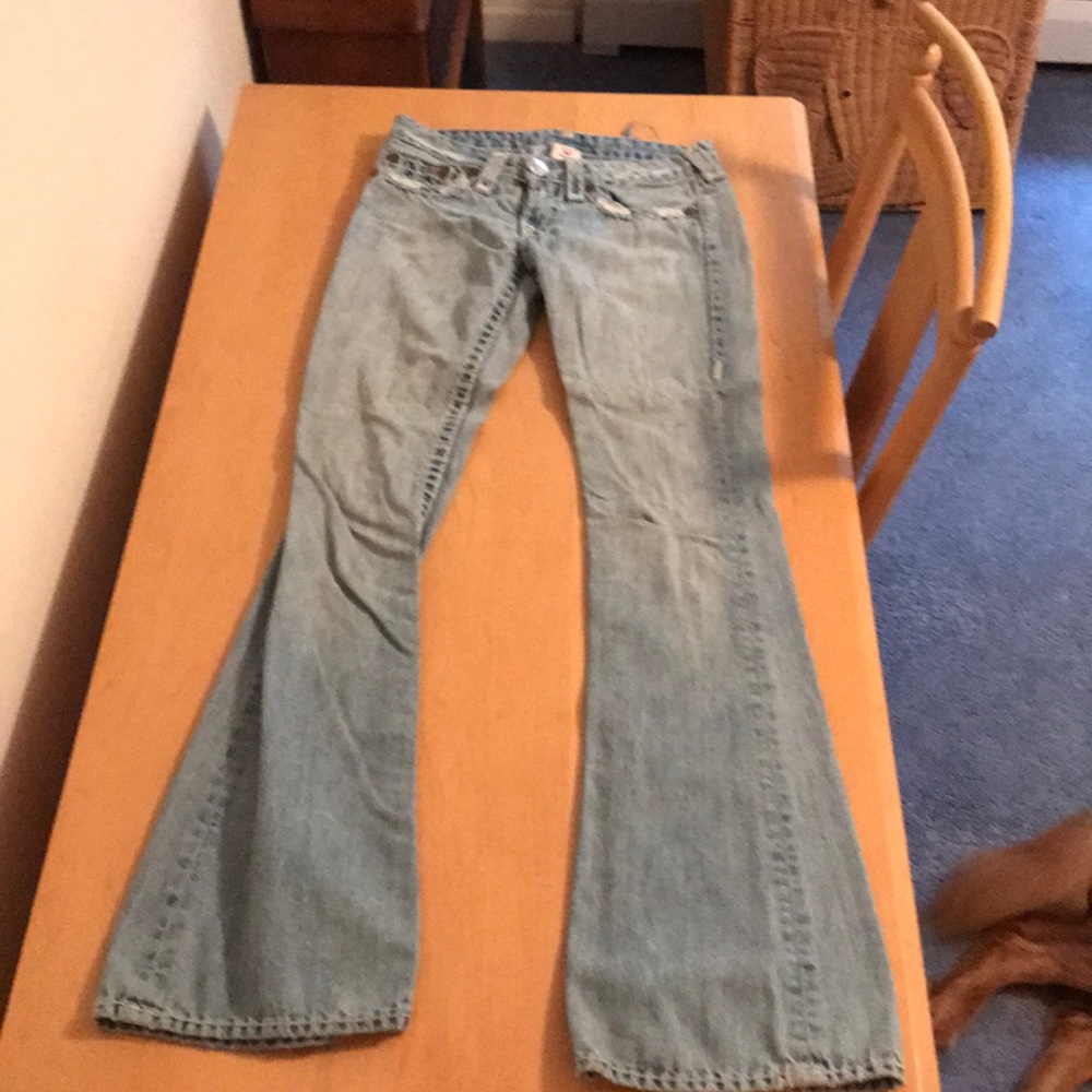Vintage True Religion light wash bel bottoms